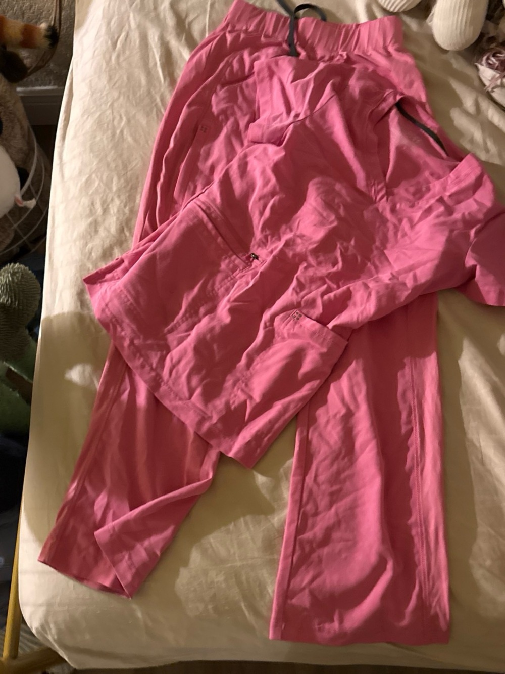 White Cross Hot Pink Women's Two-Piece Scrub Set